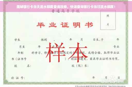 揭秘银行卡当天流水额度查询攻略，快速查询银行卡当日流水额度！