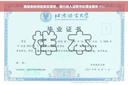 揭秘金融领域真实面貌，银行收入证明书处理全解析 ?⚡️