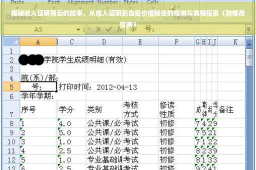 揭秘收入证明背后的故事，从收入证明到自我价值转变的指南与真相探索（附修改指南）