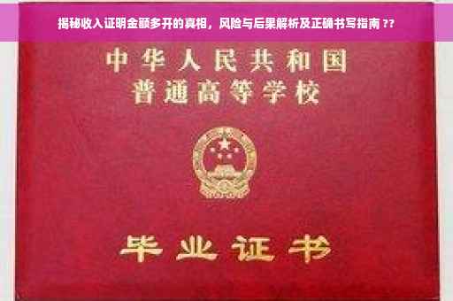 揭秘收入证明金额多开的真相，风险与后果解析及正确书写指南 ??