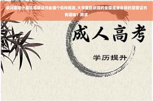 求问国家计算机等级证书由哪个机构颁发,大学里能获得的全国或者省级的荣誉证书有哪些？跪求