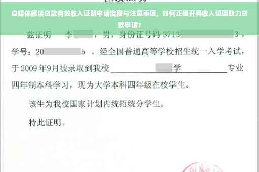 自媒体解读贷款有效收入证明申请流程与注意事项，如何正确开具收入证明助力贷款申请？