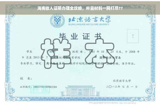 海南收入证明办理全攻略，所需材料一网打尽??