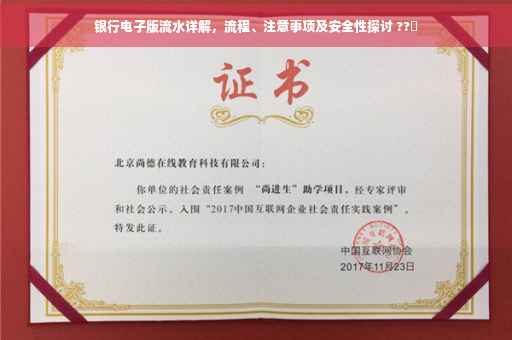 银行电子版流水详解，流程、注意事项及安全性探讨 ??✨