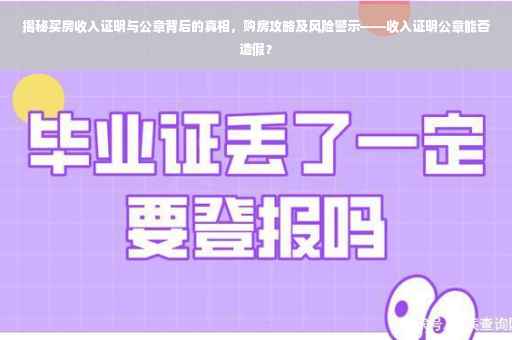 揭秘买房收入证明与公章背后的真相，购房攻略及风险警示——收入证明公章能否造假？