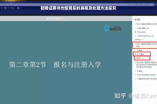 初婚证明书作假背后的真相及处理方法探究