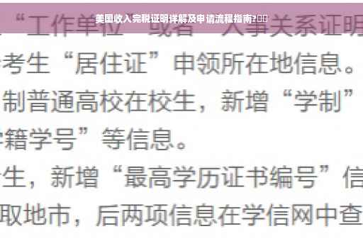 美国收入完税证明详解及申请流程指南?⚡️