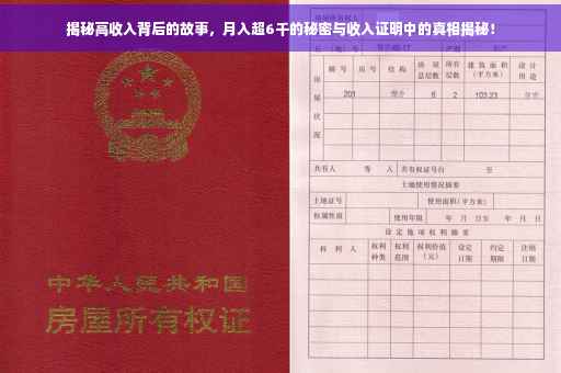 揭秘高收入背后的故事，月入超6千的秘密与收入证明中的真相揭秘！
