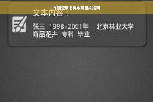 车辆证明书样本及图片指南