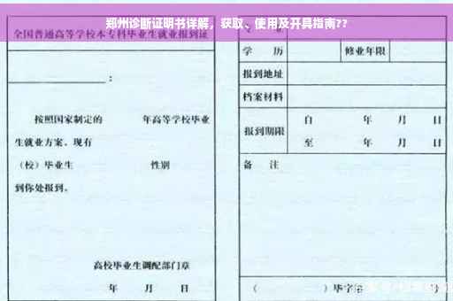 郑州诊断证明书详解，获取、使用及开具指南??