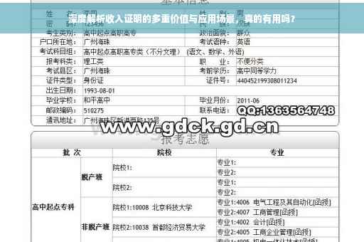 深度解析收入证明的多重价值与应用场景，真的有用吗？