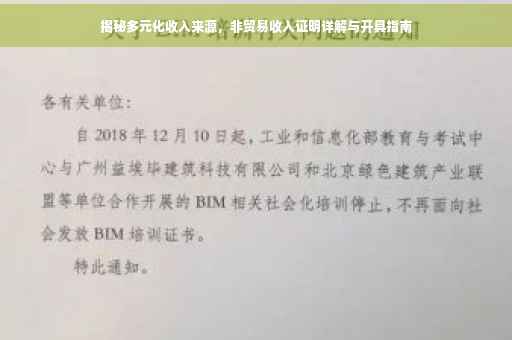 揭秘多元化收入来源，非贸易收入证明详解与开具指南