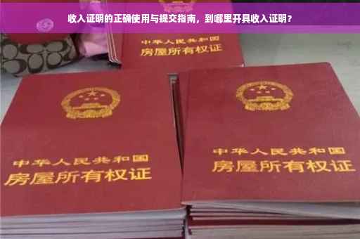 收入证明的正确使用与提交指南，到哪里开具收入证明？