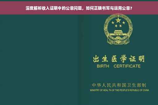 深度解析收入证明中的公章问题，如何正确书写与运用公章？