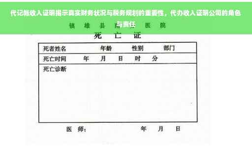 代记帐收入证明揭示真实财务状况与税务规划的重要性，代办收入证明公司的角色与责任