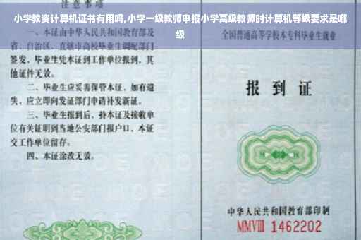 小学教资计算机证书有用吗,小学一级教师申报小学高级教师时计算机等级要求是哪级