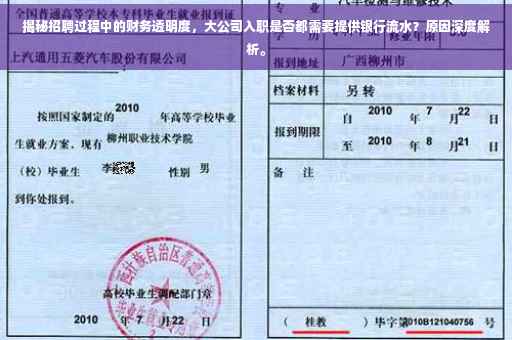 揭秘招聘过程中的财务透明度，大公司入职是否都需要提供银行流水？原因深度解析。
