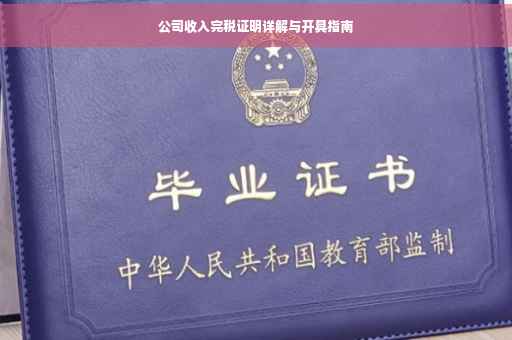 公司收入完税证明详解与开具指南
