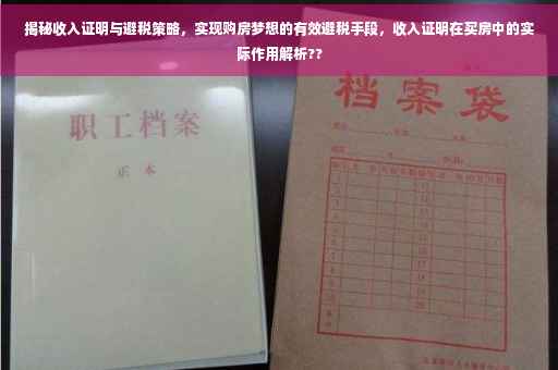 揭秘收入证明与避税策略，实现购房梦想的有效避税手段，收入证明在买房中的实际作用解析??