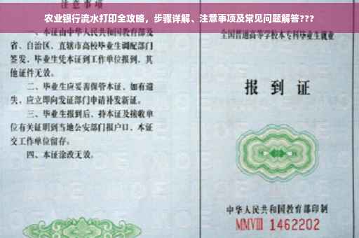 农业银行流水打印全攻略，步骤详解、注意事项及常见问题解答???
