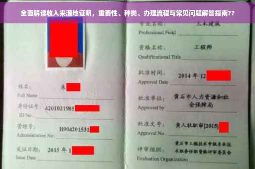 全面解读收入来源地证明，重要性、种类、办理流程与常见问题解答指南??
