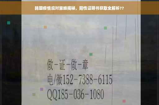 韩国疫情应对策略揭秘，阳性证明书获取全解析??