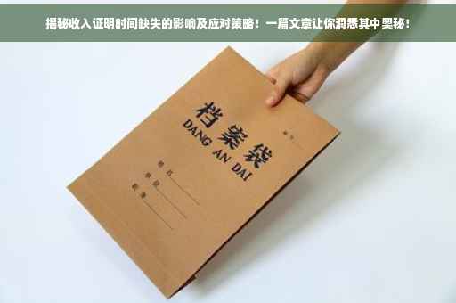 揭秘收入证明时间缺失的影响及应对策略！一篇文章让你洞悉其中奥秘！