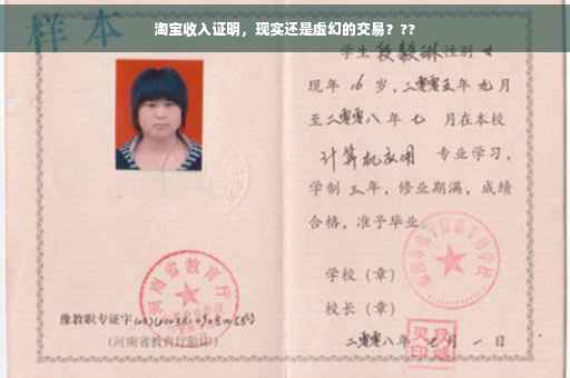 淘宝收入证明，现实还是虚幻的交易？??