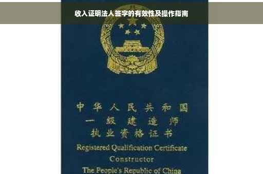收入证明法人签字的有效性及操作指南
