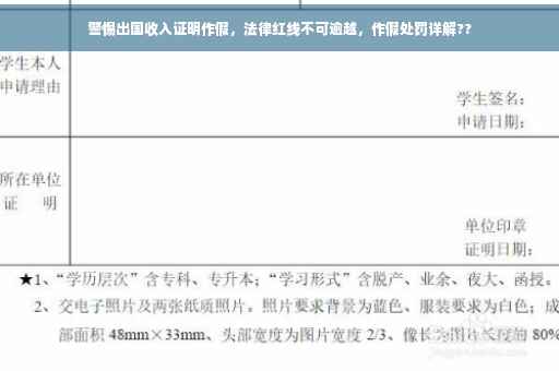 警惕出国收入证明作假，法律红线不可逾越，作假处罚详解??