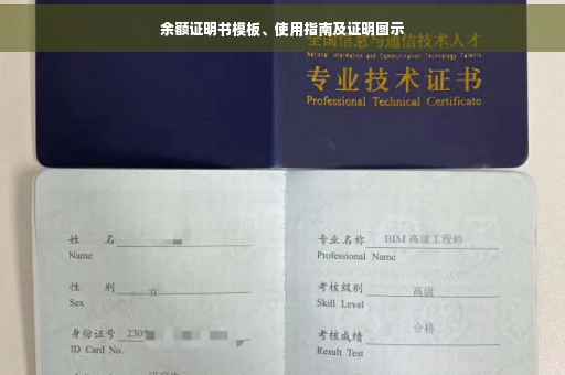 余额证明书模板、使用指南及证明图示