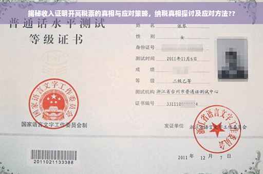 揭秘收入证明开高税票的真相与应对策略，纳税真相探讨及应对方法??