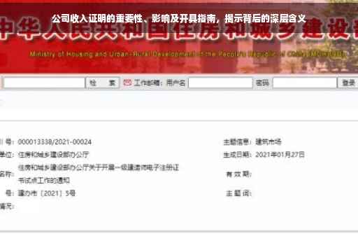 公司收入证明的重要性、影响及开具指南，揭示背后的深层含义