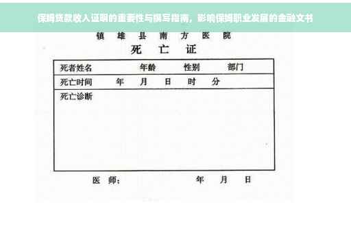 保姆贷款收入证明的重要性与撰写指南，影响保姆职业发展的金融文书
