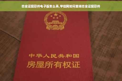 毕业证复印件电子版怎么弄,学信网如何查询毕业证复印件