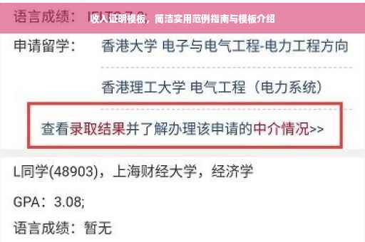 收入证明模板，简洁实用范例指南与模板介绍
