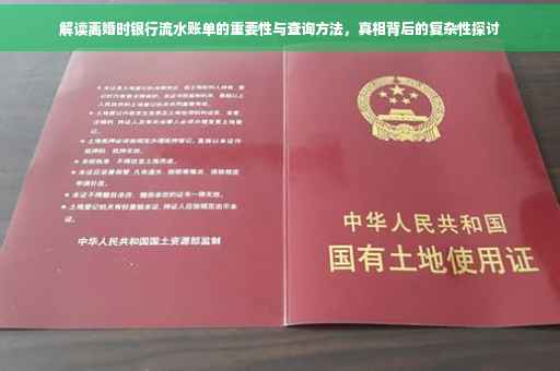 解读离婚时银行流水账单的重要性与查询方法，真相背后的复杂性探讨