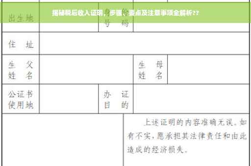 揭秘税后收入证明，步骤、要点及注意事项全解析??