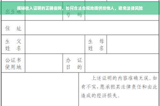 揭秘收入证明的正确姿势，如何合法合规地提供给他人，避免法律风险