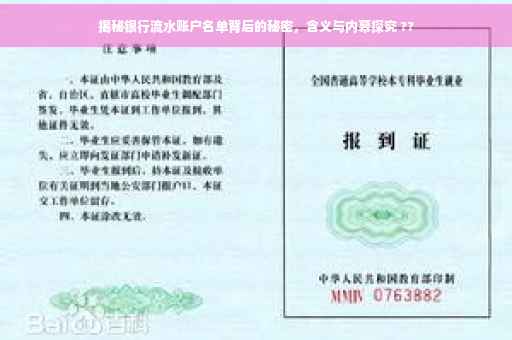 揭秘银行流水账户名单背后的秘密,含义与内幕探究 ?? 揭秘银行流水账户名单背后的秘密,含义与内幕探究 ??