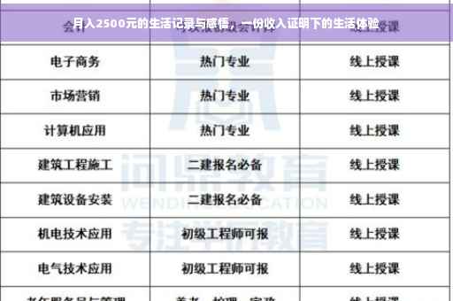 月入2500元的生活记录与感悟，一份收入证明下的生活体验