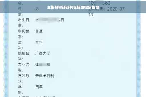 车祸报警证明书详解与撰写指南