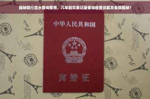 揭秘银行流水查询费用，几年前交易记录查询收费详解及金额揭秘?
