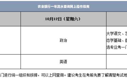 农业银行一年流水查询网上操作指南