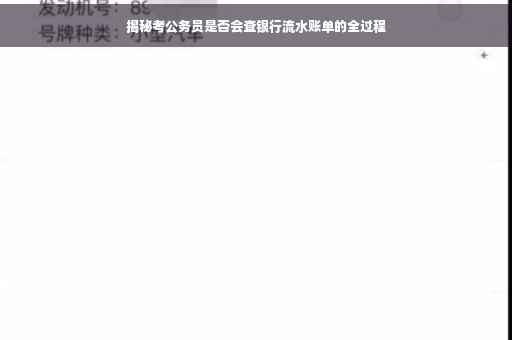 揭秘考公务员是否会查银行流水账单的全过程