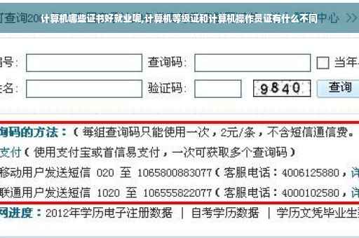 计算机哪些证书好就业呢,计算机等级证和计算机操作员证有什么不同