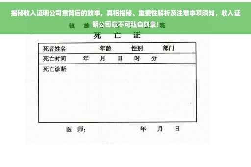 揭秘收入证明公司章背后的故事，真相揭秘、重要性解析及注意事项须知，收入证明公司章不可私自刻章！