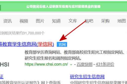 公司倒闭后收入证明撰写指南与应对困境挑战的策略