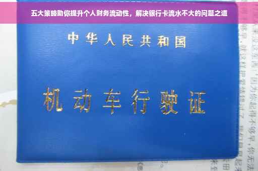 五大策略助你提升个人财务流动性，解决银行卡流水不大的问题之道