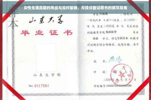女性生理周期的挑战与应对策略，月经诊断证明书的撰写指南